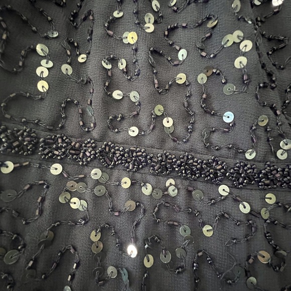 NWT Mac Duggal Womens Navy Sequin Embellished Midi Cocktail & Party Dress Sz 12 - Picture 8 of 9